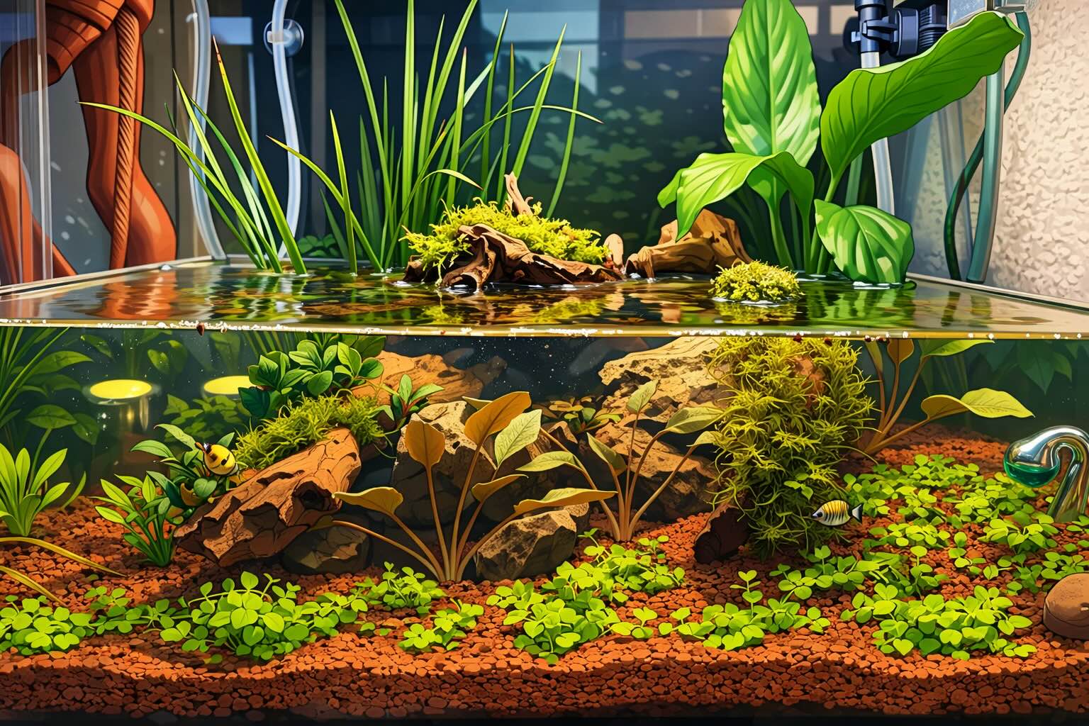 My New Low-Water Aquascape: A Paludarium-Inspired Setup